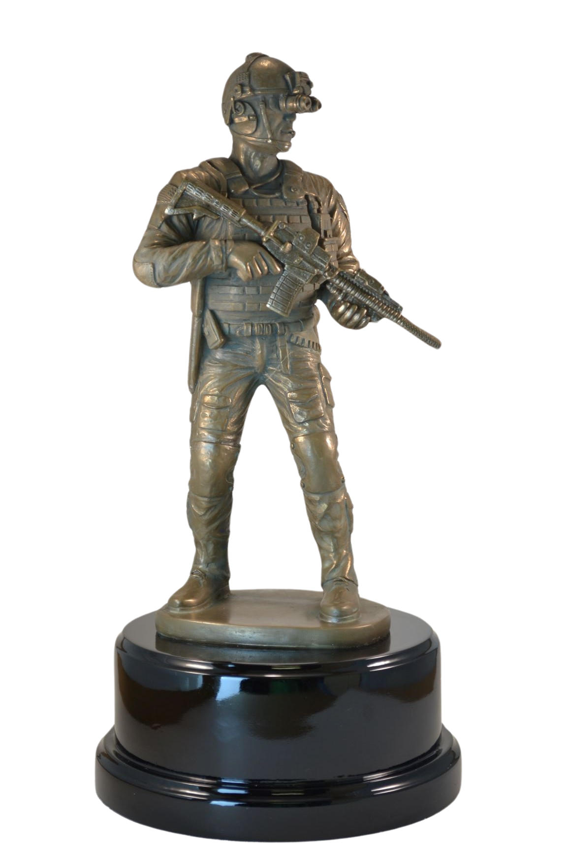 Special Forces Soldier Statue on Round Base