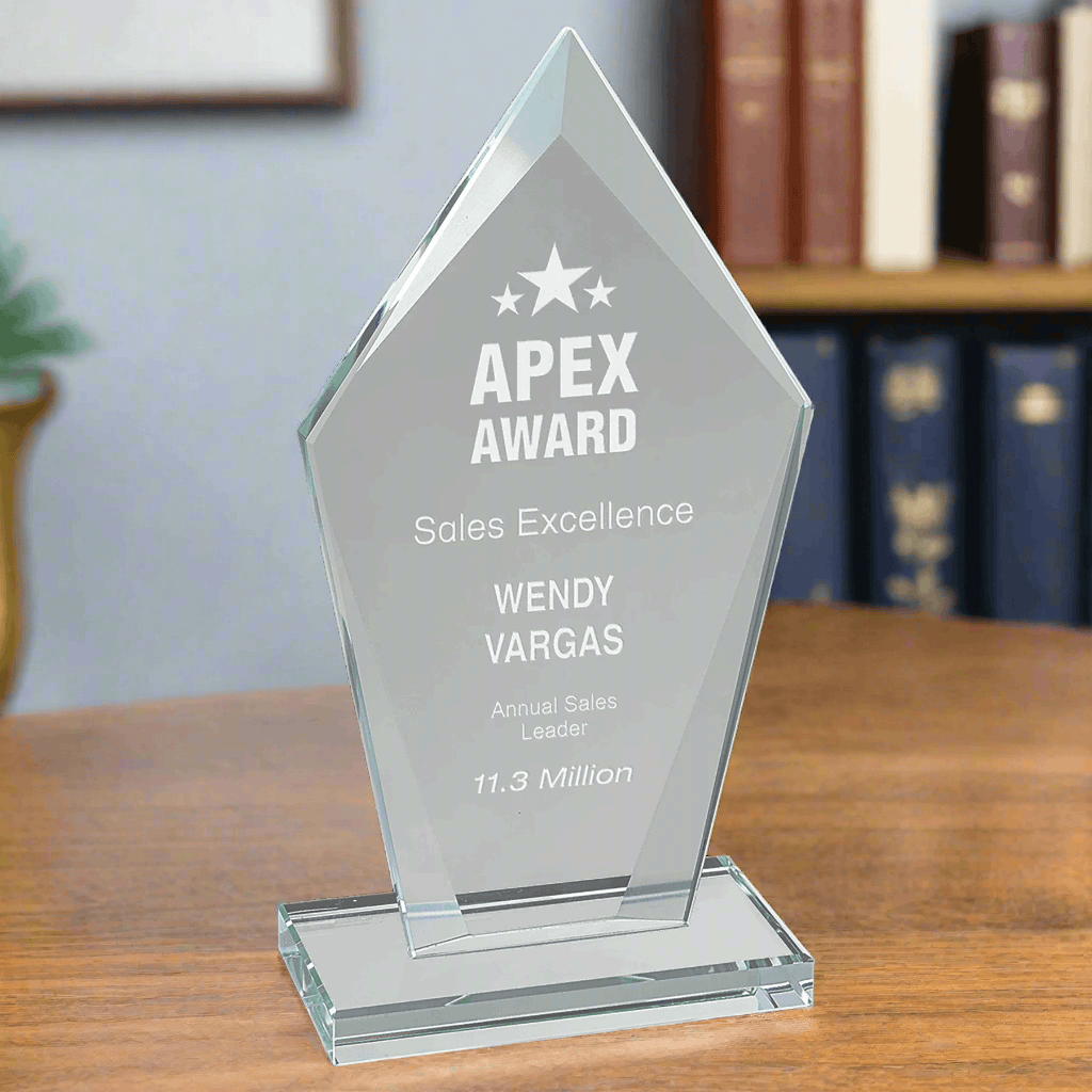 Diamond Clear Glass Award The Trophy House, Inc.