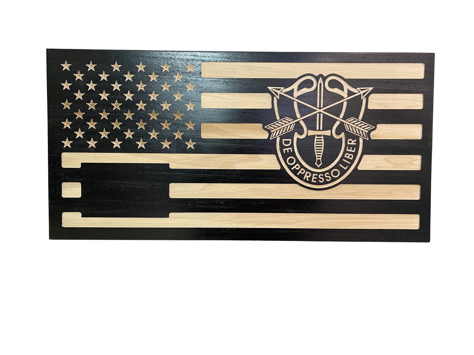 Custom Wood U.S. Flag for Special Forces