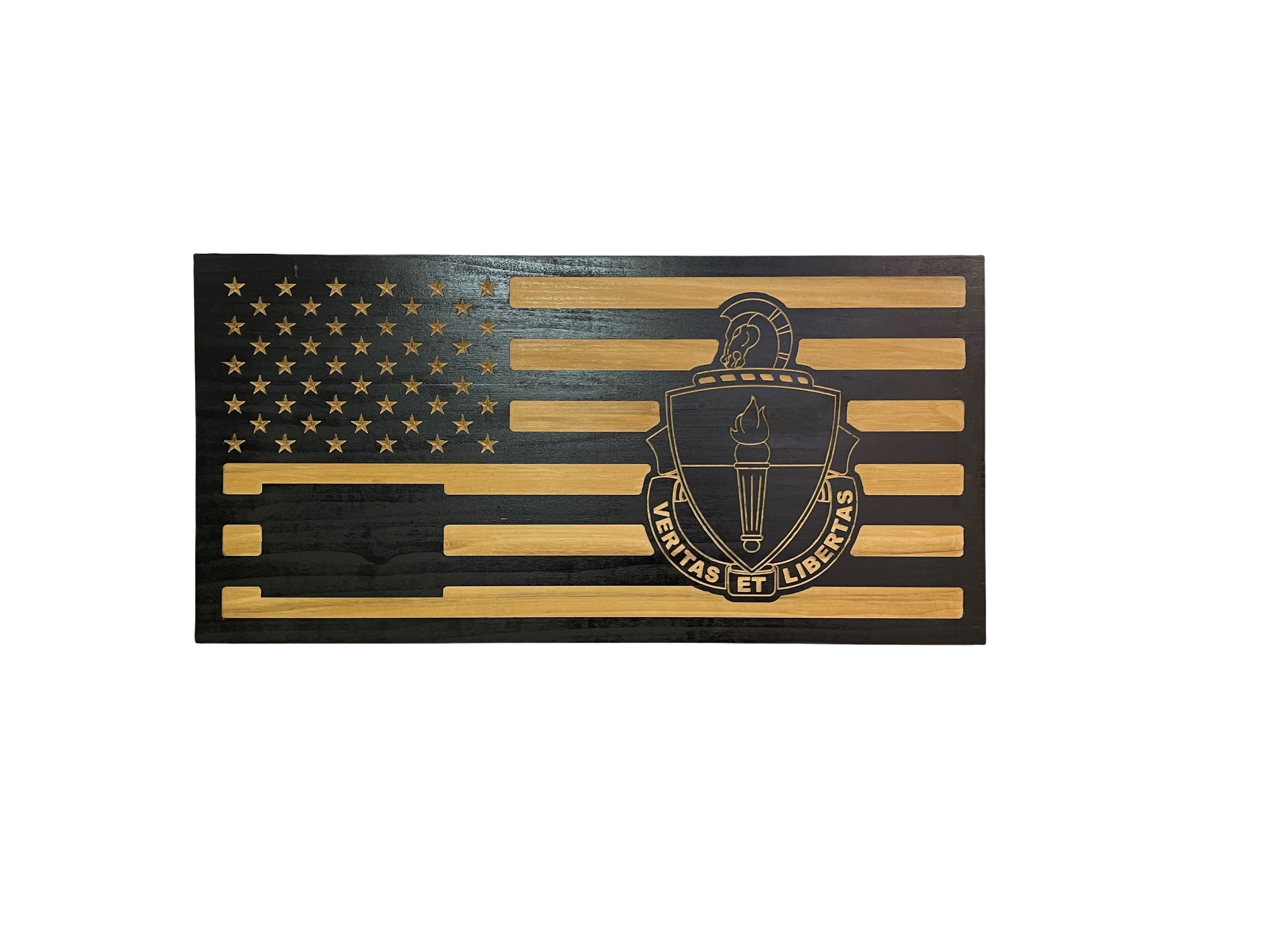 Custom Wood U.S. Flag for Special Warfare Center