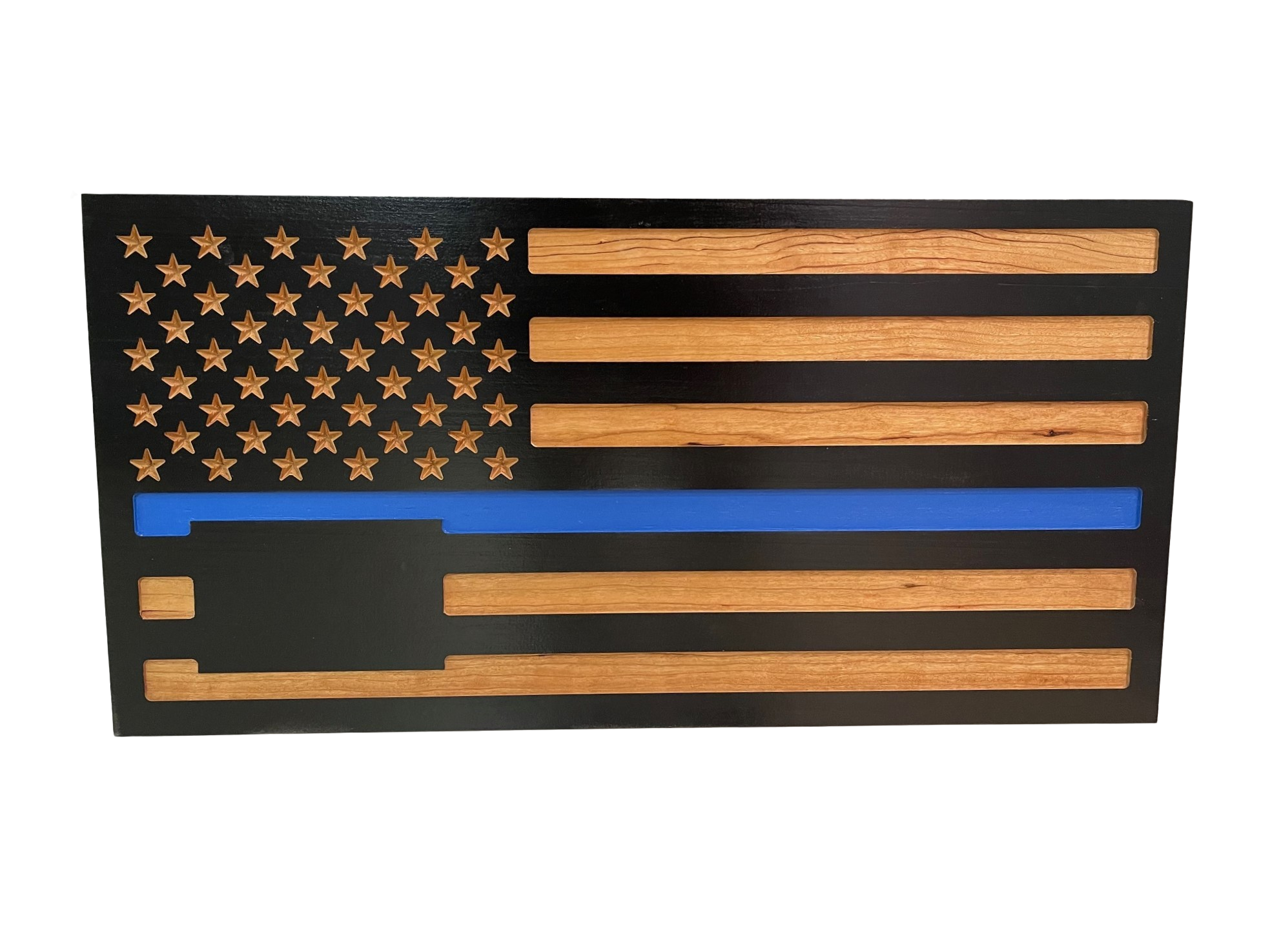 Custom Wood U.S. Flag for Law Enforcement