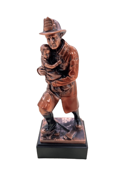 Fireman with Child Statue (Engraving Included) The Trophy House, Inc.