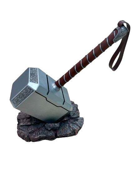 Thor Hammer - Metal - On Base (Engraving Included)