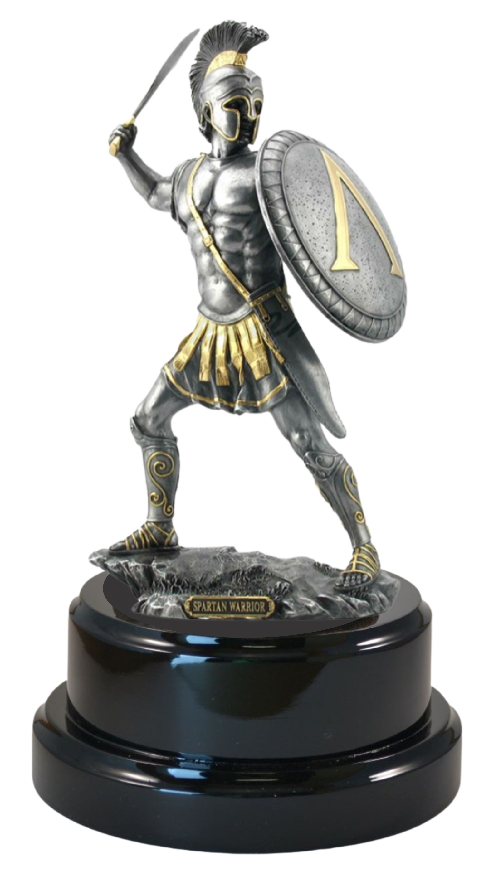 Spartan Warrior with Sword and Hoplite Shield
