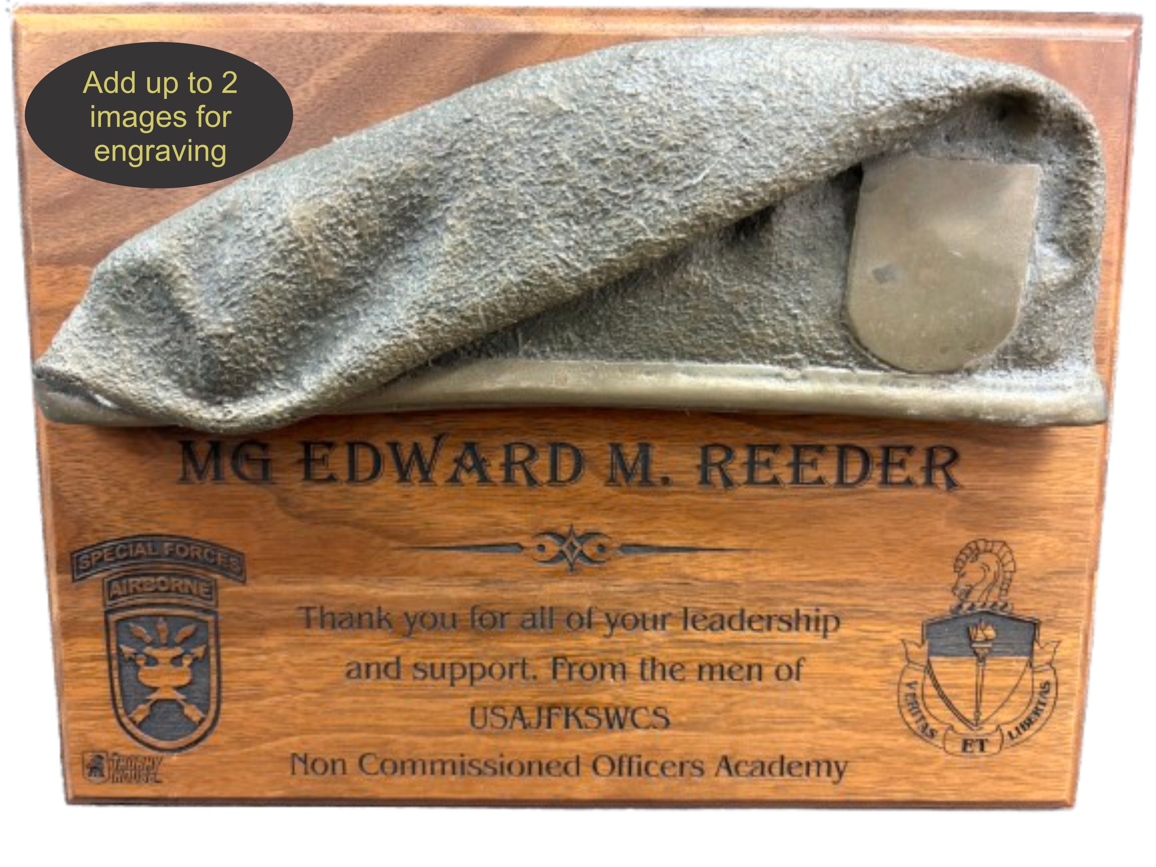 9x12 Walnut Plaque - with Bronze Cast Beret