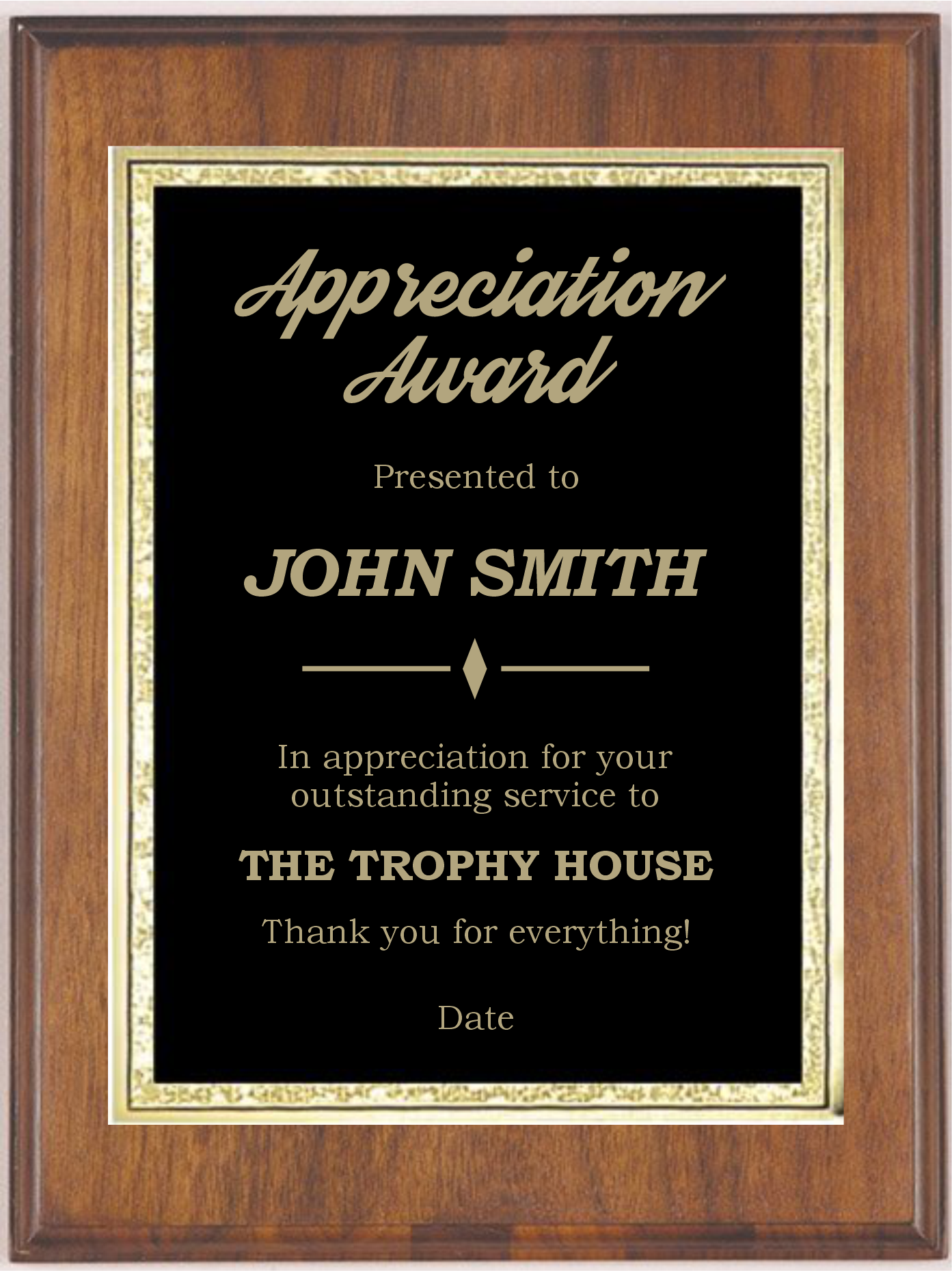 8x10 Plaque With Plate