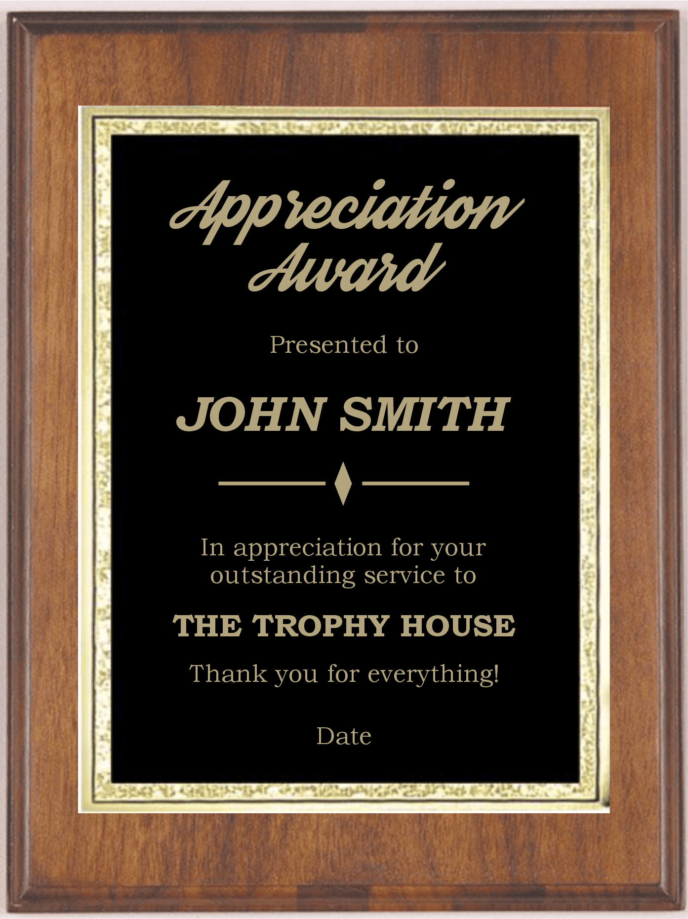 6x8 Plaque With Plate The Trophy House, Inc.
