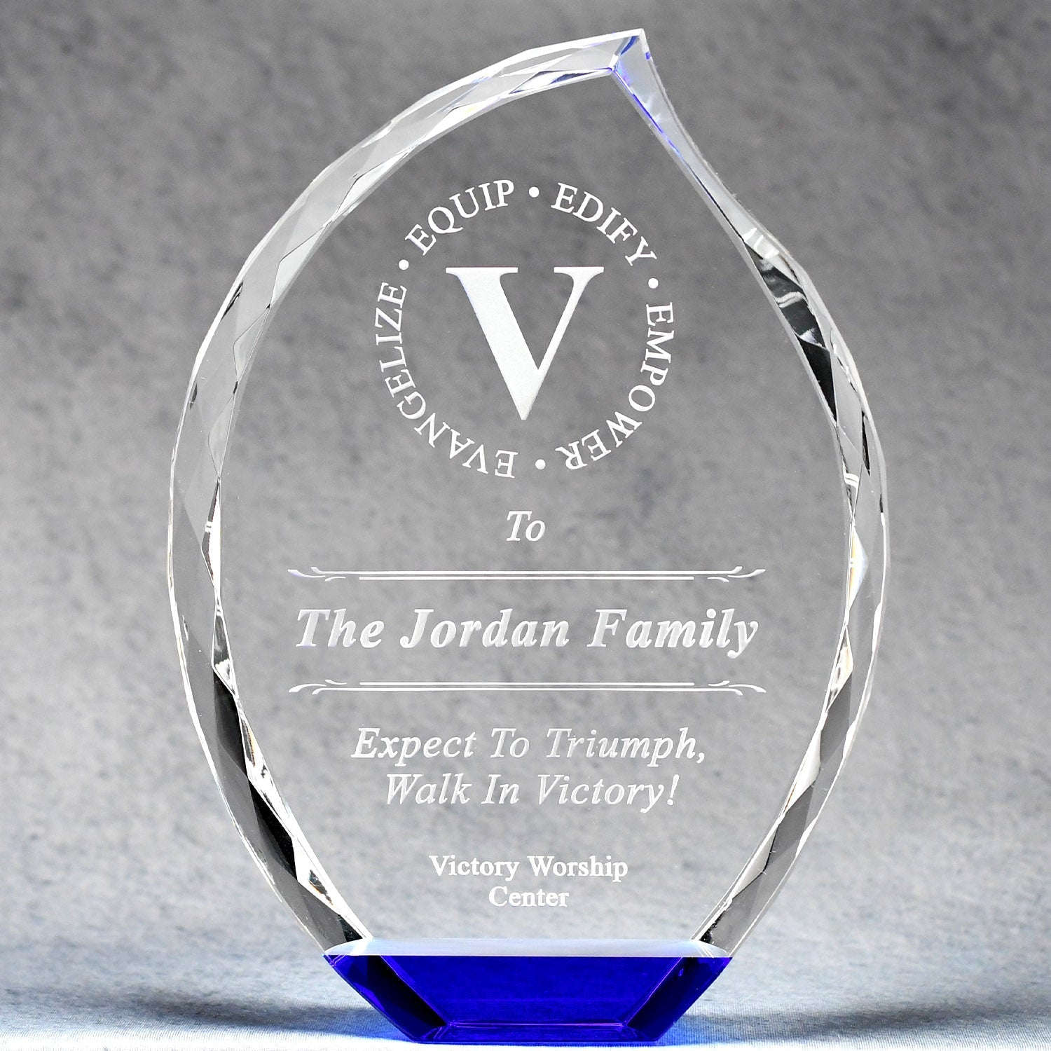 Multi-Faceted Crystal Flame with Blue Base