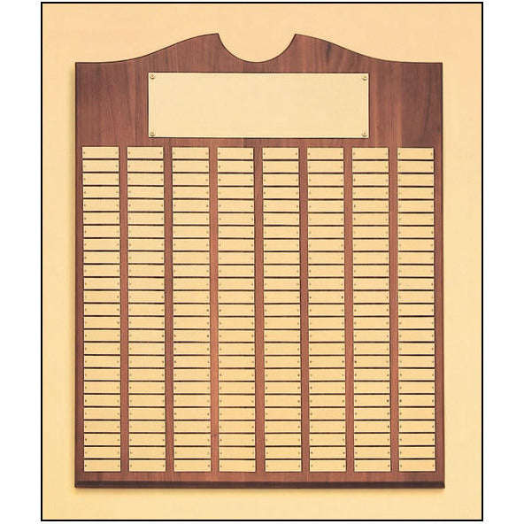 Perpetual Walnut Plaque With Scroll Top - 200 Plates The Trophy House, Inc.