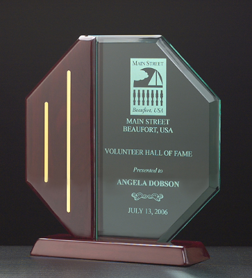 Rosewood Octagon Acrylic Award