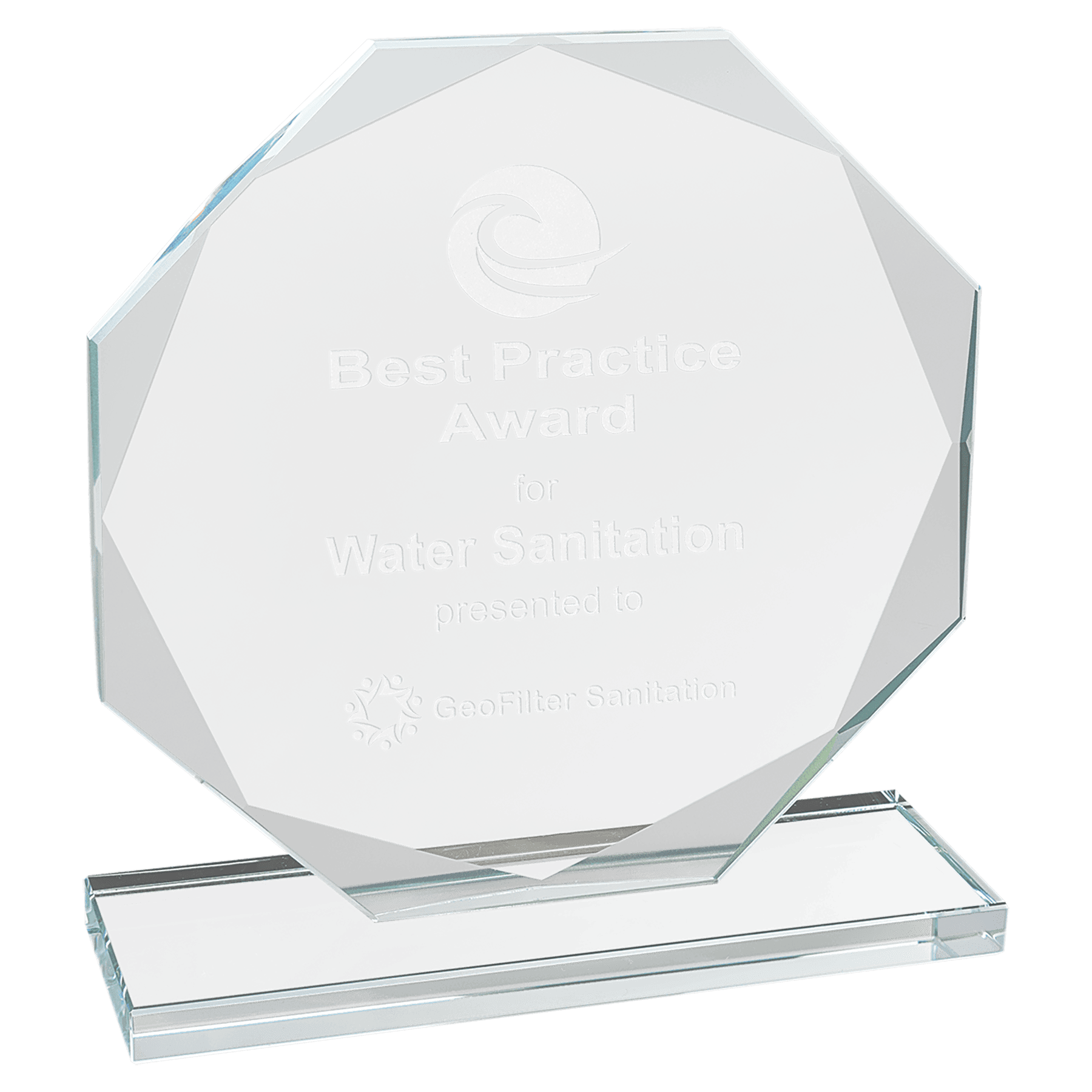 Octagon Clear Glass Award