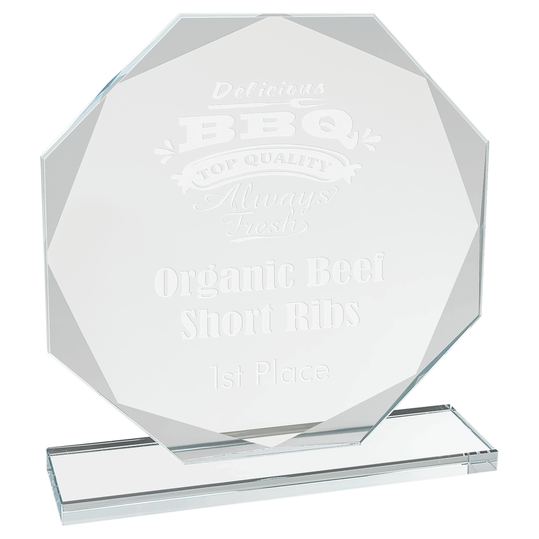 Octagon Clear Glass Award