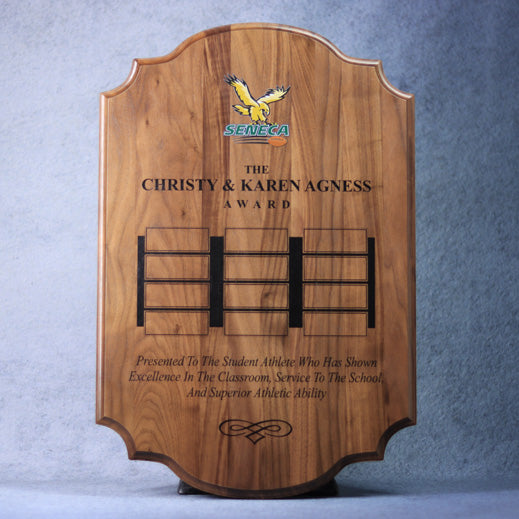Perpetual Walnut Plaque with Scalloped Edges