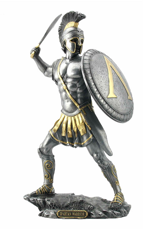 Spartan Warrior with Sword and Hoplite Shield