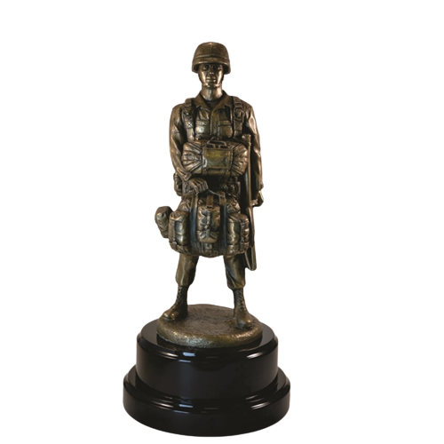 Paratrooper Statue on Round Base